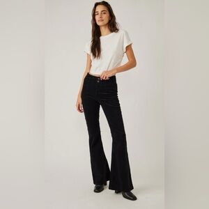 Free People Navy Corduroy Flare Pants